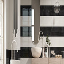 Maiolica Nero 4″x12″ Polished Wall Tile–Liberty US LUSIRG754987 product shot basin view