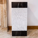marble pedestal sink toros black carrara white NTRVS28 L16 W16 H36 side view