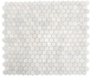 Palia White Dolomite Mosaic Tile 2" Hexagon on 12" x 12" Mesh - Polished
