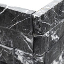 Marquin nero ledger corner 6"x18" splitface marble wall tile LPNLMMARNER618COR product shot angle view