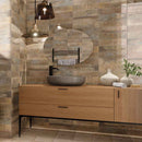Marza rust 4x12 glossy ceramic subway wall tile NMARRUS4X12G product shot room view 3