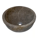 Maya Grey Marble Drop In Round Vessel Bathroom Sink 16 Inch Polished