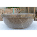 Maya Grey Marble Drop In Round Vessel Bathroom Sink 16 Inch Polished