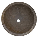 Maya Grey Marble Drop In Round Vessel Bathroom Sink 16 Inch Polished