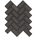 Metallic gray bevel herringbone 11.08X13.86 glass mesh mounted mosaic tile SMOT-GLS-MEGRBEHB8MM product shot multiple tiles close up view