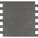 Metallic gray subway 11.75X11.88 glass mesh mounted mosaic tile SMOT GLSST MEGR8MM product shot multiple tiles top view