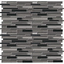 Metro gris interlocking 12X12 glass stone mesh mounted mosaic tile SMOT-SGLSIL-METGRI8MM product shot multiple tiles top view