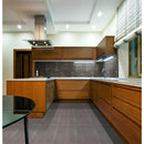 Metro gris interlocking 12X12 glass stone mesh mounted mosaic tile SMOT-SGLSIL-METGRI8MM product shot wall view