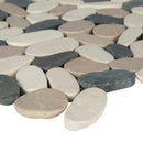 Metropolitan pebble 11.81X11.81 tumbled marble mesh mounted mosaic tile SMOT-PEB-MTRPLTN product shot profile view