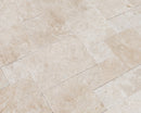 Miletos Ivory Travertine Pattern Tumbled Pavers - Full Truckload angle close-up view