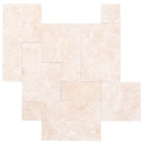 Miletos Ivory Travertine Pattern Tumbled Pavers - Full Truckload top view product shot