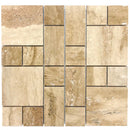 Patara Mini Pattern 12" x 12" Honed Travertine Mesh-Mounted Mosaic Tile