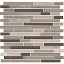 Modello grigio interlocking 12X12 glass stone mesh mounted mosaic tile SMOT-SGLSIL-MODGRI6MM product shot multiple tiles close up view