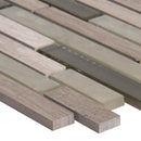 Modello grigio interlocking 12X12 glass stone mesh mounted mosaic tile SMOT-SGLSIL-MODGRI6MM product shot profile view