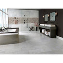Modello grigio interlocking 12X12 glass stone mesh mounted mosaic tile SMOT-SGLSIL-MODGRI6MM product shot wall view