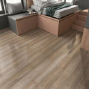 Engineered Hardwood European Oak 7.5" Wide, 74.8" RL, 1/2" Thick Elysian Mojave Fog - Mazzia Collection room shot bedroom view
