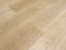 Engineered Hardwood European Oak 9.5" Wide, 87" RL, 5/8" Thick Wirebrushed Sonder Montauk Beige - Mazzia Collection angle view 3