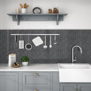 Morning Fog Quarter Round Molding 0.625x6 Glossy Ceramic Wall Tile SMOT-PT-QTRRD-MOFOG5/8X6 product shot kitchen view1