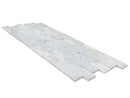 Mugla White Ledger 3D Panel 6"x24" Split-face Natural Marble Wall Tile