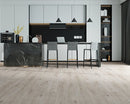 SPC Vinyl Rigid Core 7" Width 60" RL, 6mm Thick, 1.5mm IXPE Mystic Haze Invicta Floors - Mazzia Collection Product shoot Kitchen view