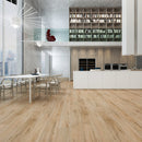SPC Vinyl Rigid Core 7" Width 60" RL, 6mm Thick, 1.5mm IXPE Natural Sable Manifesto Floors - Mazzia Collection Product shoot reading room