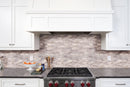 Bernini Carbone 12"x12" Polished Porcelain Mesh-Mounted Mosaic Tile room shot kitchen view