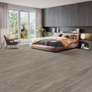 Natural Gray Oak 12mm 6.41"x47.63" Uniclic HDF AC4 Waterproof Laminate Wood Flooring - Dekorman Collection bedroom view