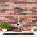 MSI brick collection capella red brick NCAPREDBRI5X10 glazed porcelain floor wall tile product shot multiple bricks sink view 2