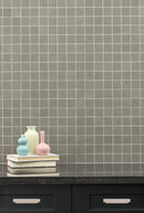Dimensions Concrete 12"x12" Matte Porcelain Mesh-Mounted Mosaic Tile room shot bathroom view 4