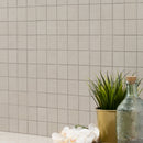 Dimensions Glacier 12"x12" Matte Porcelain Mesh-Mounted Mosaic Tile room shot bathroom view 3