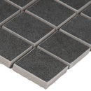 Dimensions Graphite 12"x12" Matte Porcelain Mesh-Mounted Mosaic Tile product shot profile view