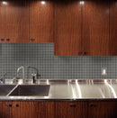 Dimensions Graphite 12"x12" Matte Porcelain Mesh-Mounted Mosaic Tile room shot kitchen view