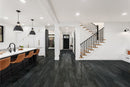 Durban Anthracite 12"x24" Polished Porcelain Floor and Wall Tile - MSI Collection dinning & staircase view