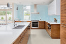 Durban White 12"x12" Matte Porcelain Mosaic Tile room shot kitchen view 2