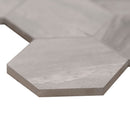 Eden Bardiglio 12"x12" Matte 3" Hexagon Porcelain Mosaic Tile product shot profile view 2