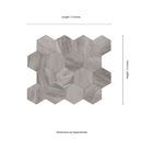 Eden Bardiglio 12"x12" Matte 3" Hexagon Porcelain Mosaic Tile product shot measurement view