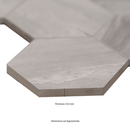 Eden Bardiglio 12"x12" Matte 3" Hexagon Porcelain Mosaic Tile product shot profile view 4