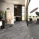 Durban White 3" x 24" Polished Porcelain Bullnose Wall Tile - MSI Collection - Product shot table chair view