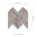 Eden Bardiglio 12"x15" Matte Chevron Porcelain Mosaic Tile product shot measurement view
