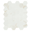 Eden Calcatta 12"x12" Hexagon 2" Matte Porcelain Mosaic Tile product shot profile  view