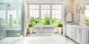 Eden Calcatta 12"x12" Hexagon 2" Matte Porcelain Mosaic Tile room shot bathroom view 2