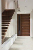Eden Calcatta 12"x15" Chevron pattern Matte Porcelain Mosaic Tile room shot door view 2
