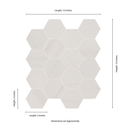 Eden Dolomite 12"x12" Matte 3" Hexagon Porcelain Mosaic Tile product shot measurement view