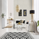 Eden Dolomite 12"x15" Matte Chevron Porcelain Mosaic Tile room shot living room sofa view