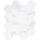 Eden Statuary 12"x12" Matte 3" Hexagon Porcelain Mosaic Tile product shot profile view