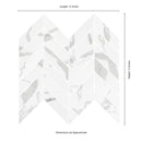 Eden Statuary 12"x15" Matte Chevron Porcelain Mosaic Tile product shot measurement view