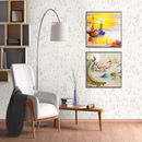 Eden Statuary 12"x15" Matte Chevron Porcelain Mosaic Tile room shot study room view