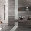 Eramosa Grey Bullnose 3" x 18" Glazed Porcelain Wall Tile - MSI Collection product shot wash basin view