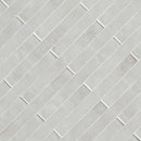 Flamenco 2"x18" Princess White Brick Look Glossy Porcelain Wall Tile - MSI Collection angle view