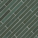 Flamenco 2"x18" Racing Green Brick Look Glossy Porcelain Wall Tile - MSI Collection angle view